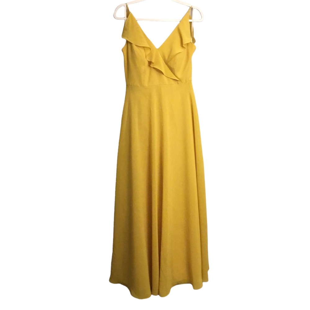 Jenni Yoo Yellow Maxi Dress Size 10